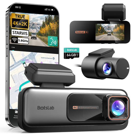 Botslab G980H Pro Dash Cam 4K Front and 2K Rear