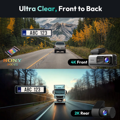 Botslab G980H Pro Dash Cam 4K Front and 2K Rear