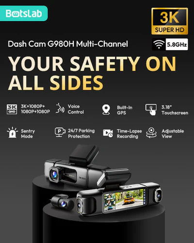 Botslab Dash Cam G980H Multi-Channel- 4 Cameras