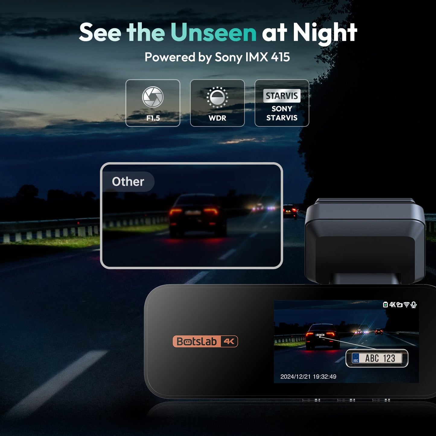 Botslab G980H Pro Dash Cam 4K Front and 2K Rear