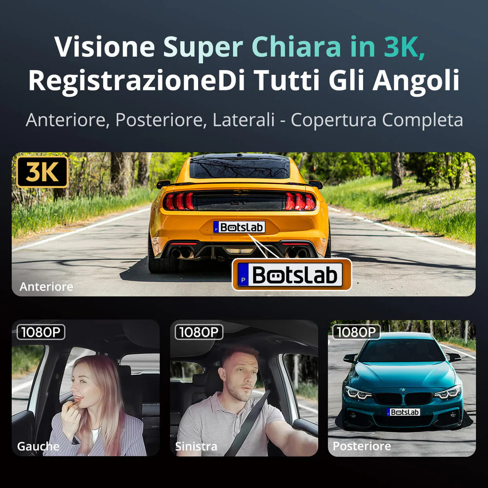 Botslab Dash Cam G980H Multi-Channel- 4 Cameras