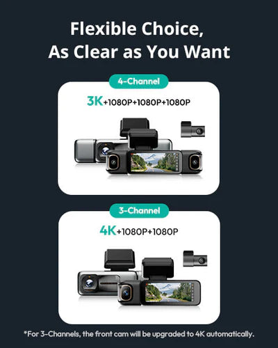 Botslab Dash Cam G980H Multi-Channel- 4 Cameras