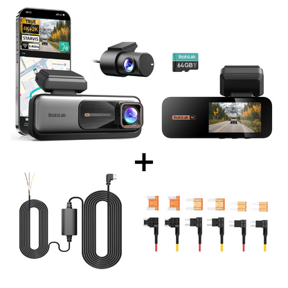 Botslab G980H Pro Dash Cam 4K Front and 2K Rear With Hardwire Kit
